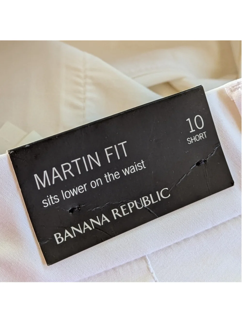 Banana Republic Martin Fit White Side Slit Pants Sz 10 Short NWT
